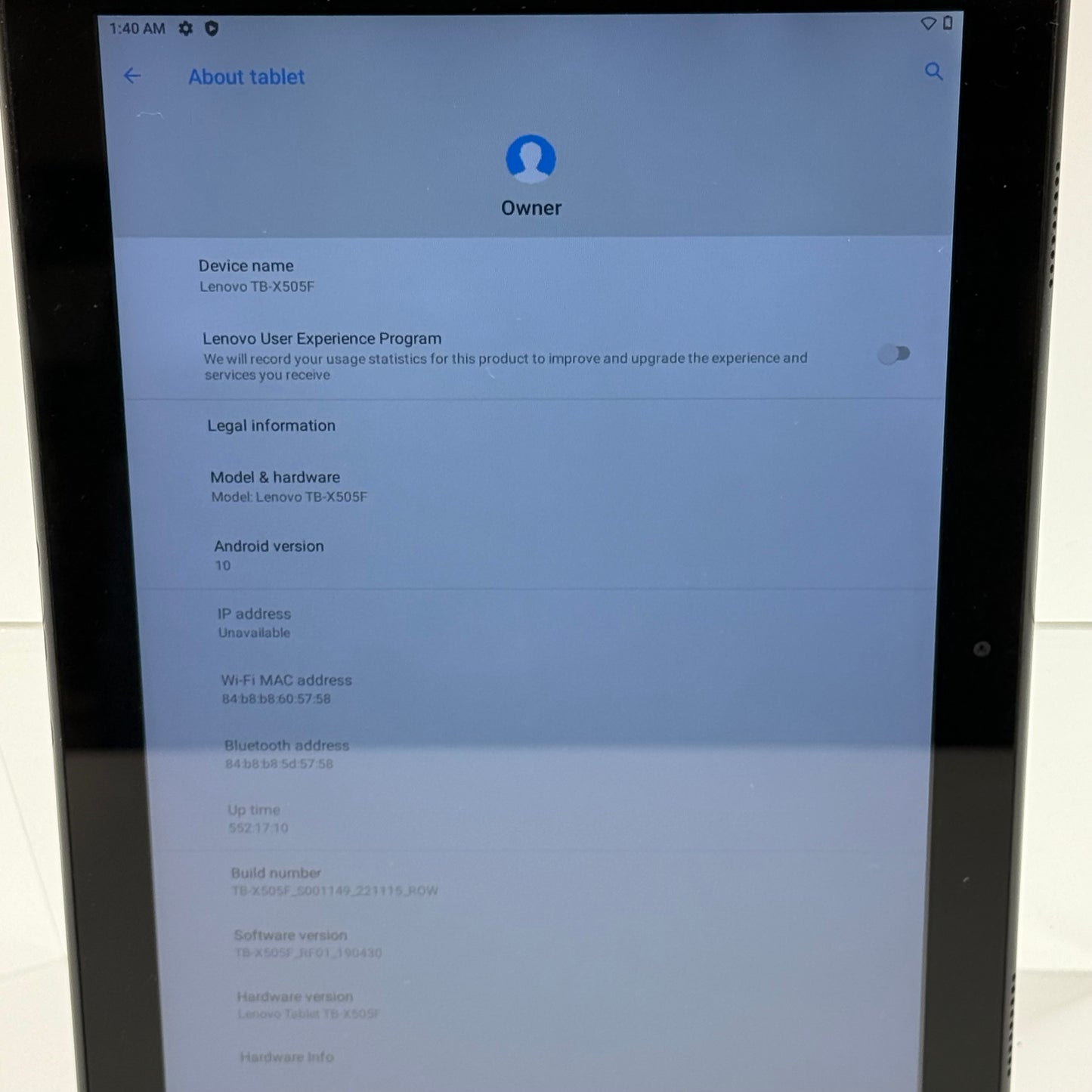 WiFi Only Lenovo M10 32GB Black TB-X505F